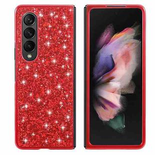 For Samsung Galaxy Z Fold4 Glitter Powder Shockproof TPU Protective Case(Red)