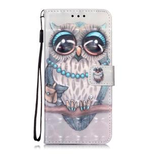 For Huawei P40 Lite 3D Painting Horizontal Flip Leather Case with Holder & Card Slot & Wallet & Lanyard(Cute Owl)