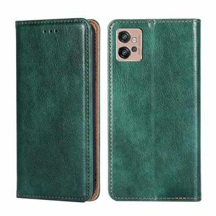 For Motorola Moto G32 4G Gloss Oil Solid Color Magnetic Leather Phone Case(Green)