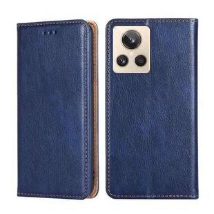 For Realme GT2 Explorer Master Gloss Oil Solid Color Magnetic Leather Phone Case(Blue)