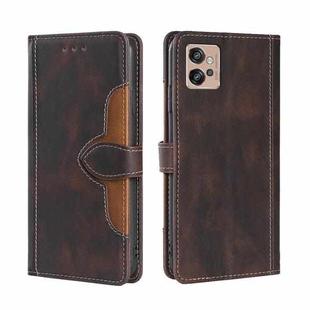 For Motorola Moto G32 4G Skin Feel Magnetic Buckle Leather Phone Case(Brown)