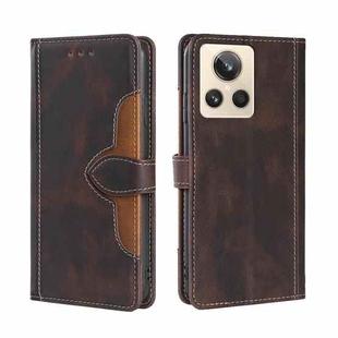 For Realme GT2 Explorer Master Skin Feel Magnetic Buckle Leather Phone Case(Brown)