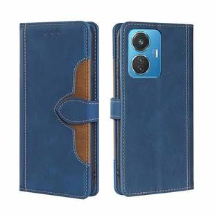 For vivo iQOO Z6 44W/T1 Snapdragon 680 Skin Feel Magnetic Buckle Leather Phone Case(Blue)