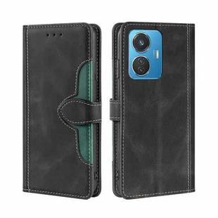 For vivo iQOO Z6 44W/T1 Snapdragon 680 Skin Feel Magnetic Buckle Leather Phone Case(Black)