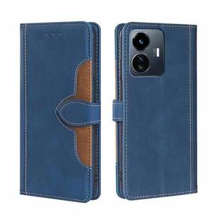 For vivo Y77 5G Global Skin Feel Magnetic Buckle Leather Phone Case(Blue)