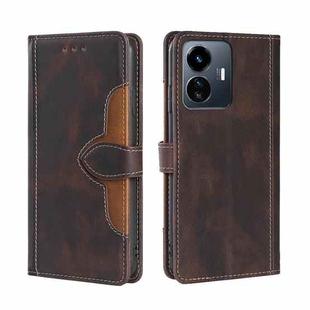 For vivo Y77 5G Global Skin Feel Magnetic Buckle Leather Phone Case(Brown)