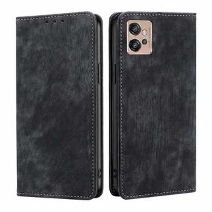 For Motorola Moto G32 4G RFID Anti-theft Brush Magnetic Leather Phone Case(Black)