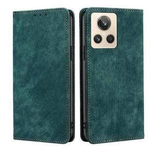 For Realme GT2 Explorer Master RFID Anti-theft Brush Magnetic Leather Phone Case(Green)