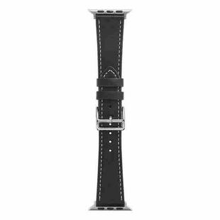Single Lap Microfiber Leather Watch Band For Apple Watch Series 8&7 41mm / SE 2&6&SE&5&4 40mm / 3&2&1 38mm(Black)