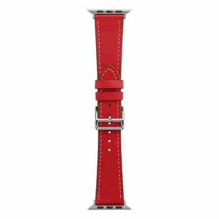 Single Lap Microfiber Leather Watch Band For Apple Watch Series 8&7 41mm / SE 2&6&SE&5&4 40mm / 3&2&1 38mm(Red)