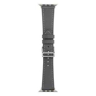 Single Lap Microfiber Leather Watch Band For Apple Watch Series 8&7 41mm / SE 2&6&SE&5&4 40mm / 3&2&1 38mm(Grey)