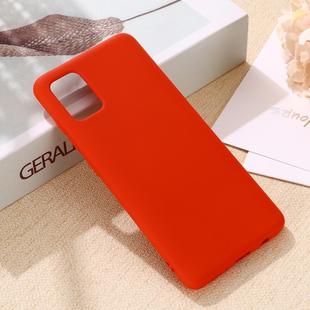 For Galaxy A91 Solid Color Liquid Silicone Anti-fall Full Coverage Mobile Phone Protective Case(Red)