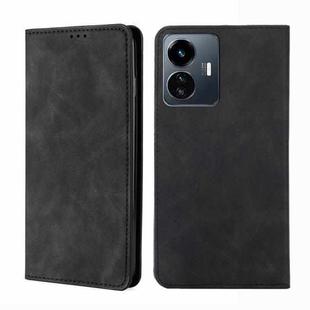 For vivo Y77 5G Global Skin Feel Magnetic Horizontal Flip Leather Phone Case(Black)