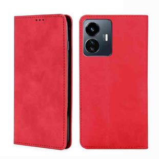 For vivo Y77 5G Global Skin Feel Magnetic Horizontal Flip Leather Phone Case(Red)