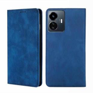 For vivo Y77 5G Global Skin Feel Magnetic Horizontal Flip Leather Phone Case(Blue)