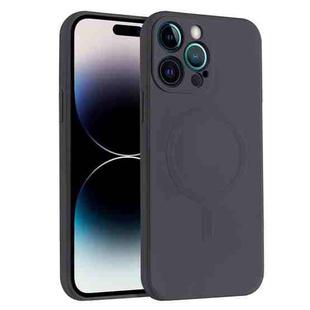 For iPhone 14 Pro Max Liquid Silicone Full Coverage Magsafe Phone Case (Black)