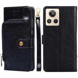 For Realme GT2 Explorer Master Zipper Bag Leather Phone Case(Black)