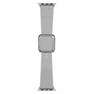 Silver Square Buckle Silicone Watch Band For Apple Watch Ultra 49mm / Series 8&7 45mm / SE 2&6&SE&5&4 44mm / 3&2&1 42mm(Cloud Grey)