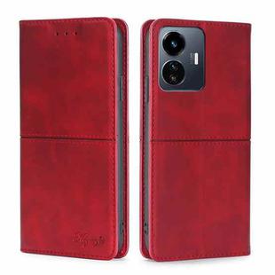 For vivo Y77 5G Global Cow Texture Magnetic Leather Phone Case(Red)
