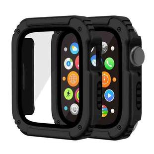 2 in 1 Screen Tempered Glass Film Protective Case For Apple Watch Series 3 & 2 & 1 42mm(Black)
