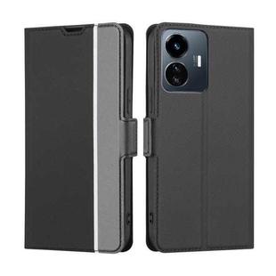 For vivo Y77 5G Global Twill Texture Side Button Leather Phone Case(Black)