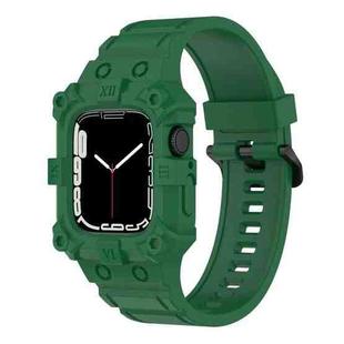 Integrated Silicone Watch Band For Apple Watch Series 8&7 45mm / SE 2&6&SE&5&4 44mm / 3&2&1 42mm(Olive Green)