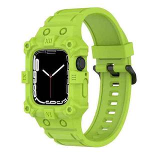 Integrated Silicone Watch Band For Apple Watch Series 8&7 45mm / SE 2&6&SE&5&4 44mm / 3&2&1 42mm(Lime Green)