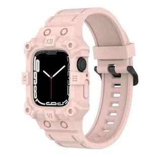 Integrated Silicone Watch Band For Apple Watch Series 8&7 45mm / SE 2&6&SE&5&4 44mm / 3&2&1 42mm(Pink)