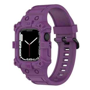 Integrated Silicone Watch Band For Apple Watch Series 8&7 45mm / SE 2&6&SE&5&4 44mm / 3&2&1 42mm(Purple)