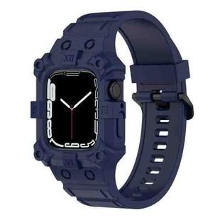 Integrated Silicone Watch Band For Apple Watch Series 8&7 41mm / SE 2&6&SE&5&4 40mm / 3&2&1 38mm(Navy Blue)