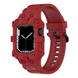 Integrated Silicone Watch Band For Apple Watch Series 8&7 41mm / SE 2&6&SE&5&4 40mm / 3&2&1 38mm(Red)