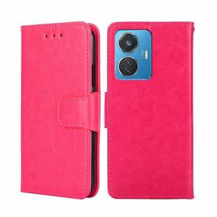 For vivo iQOO Z6 44W/T1 Snapdragon 680 Crystal Texture Leather Phone Case(Rose Red)