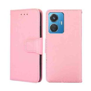 For vivo iQOO Z6 44W/T1 Snapdragon 680 Crystal Texture Leather Phone Case(Pink)