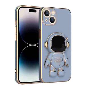For iPhone 14 Pro Max Plating Astronaut Holder Phone Case (Sierra Blue)