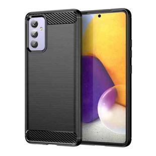For Samsung Galaxy A82 Brushed Texture Carbon Fiber TPU Phone Case(Black)