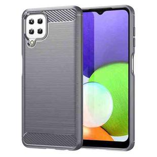 For Samsung Galaxy A22 Brushed Texture Carbon Fiber TPU Phone Case(Grey)