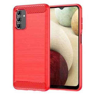 For Samsung Galaxy A13 4G Brushed Texture Carbon Fiber TPU Phone Case(Red)