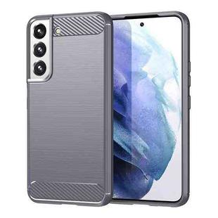 For Samsung Galaxy S22+ Brushed Texture Carbon Fiber TPU Phone Case(Grey)