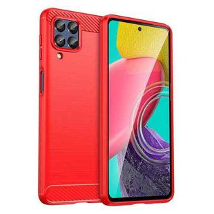 For Samsung Galaxy M53 Brushed Texture Carbon Fiber TPU Phone Case(Red)