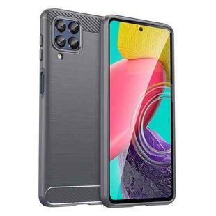For Samsung Galaxy M53 Brushed Texture Carbon Fiber TPU Phone Case(Grey)