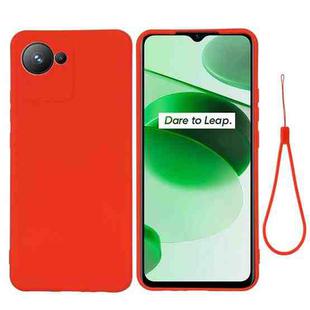 For Realme C30 / Narzo 50i Prime / C30S Pure Color Liquid Silicone Shockproof Full Coverage Phone Case(Red)