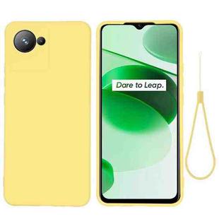 For Realme C30 / Narzo 50i Prime / C30S Pure Color Liquid Silicone Shockproof Full Coverage Phone Case(Yellow)