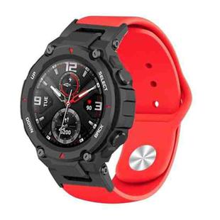 For Amazfit T-Rex / T-Rex Pro / Ares Silicone Reverse Buckle Watch Band(Red)