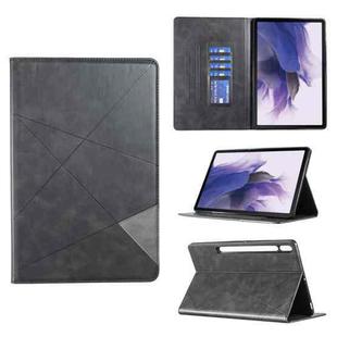For Samsung Galaxy Tab S7 FE/Tab S7+/Tab S8+ Prismatic Leather Tablet Case(Black)