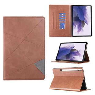 For Samsung Galaxy Tab S7 FE/Tab S7+/Tab S8+ Prismatic Leather Tablet Case(Brown)