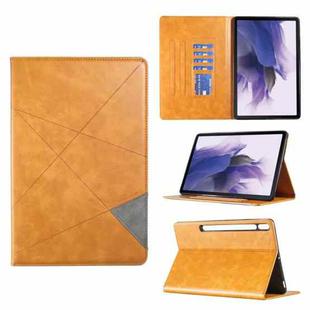 For Samsung Galaxy Tab S7 FE/Tab S7+/Tab S8+ Prismatic Leather Tablet Case(Yellow)