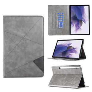 For Samsung Galaxy Tab S7 FE/Tab S7+/Tab S8+ Prismatic Leather Tablet Case(Grey)