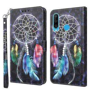 For Huawei P30 Lite / nova 4e 3D Painted Leather Phone Case(Colorful Dreamcatcher)