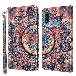 For Huawei P30 Lite / nova 4e 3D Painted Leather Phone Case(Color Mandala)