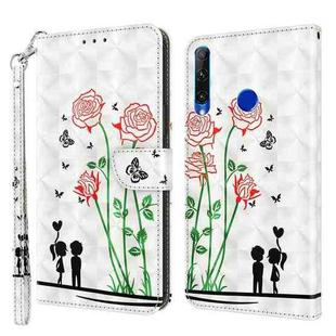 For Honor 20 Lite / 20i / 10i / 10 Lite 3D Painted Leather Phone Case(Couple Rose)